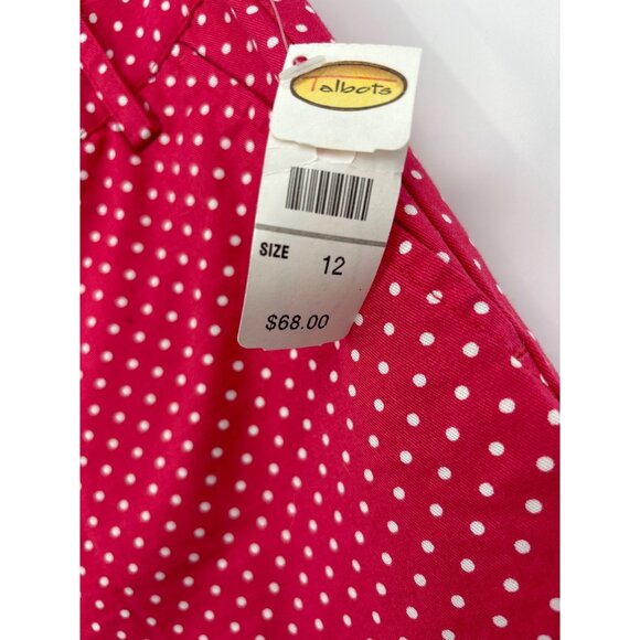 Talbots Polka Dot Crop Capri Pant Pink Size 12 NEW - Picture 4 of 6